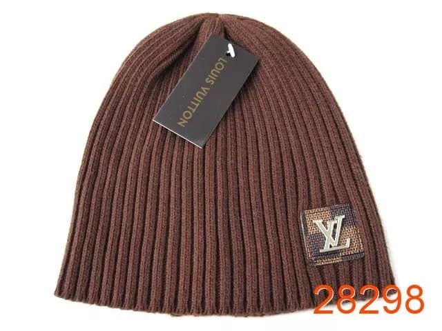 Louis Vuitton Ribbed Beanie Monogram Patch — 023# 咖啡色