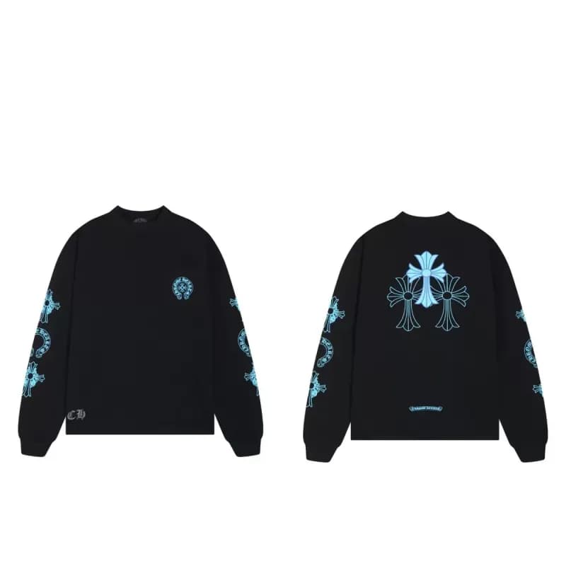 Chrome Hearts Long Sleeve Tee Pink Script Logo — 2138 black