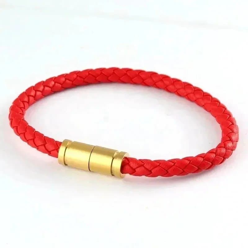 Chrome Hearts Braided Leather Bracelet Magnetic Clasp — TH012