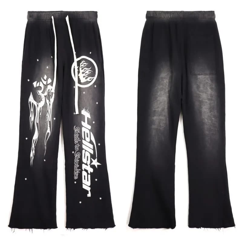Broken Planet Flared Sweatpants Only In Darkness Graphic — 8119 black