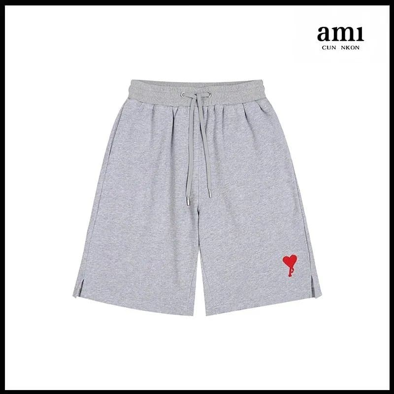 AMI Paris Drawstring Shorts Distressed — 灰色【A12中爱心款】