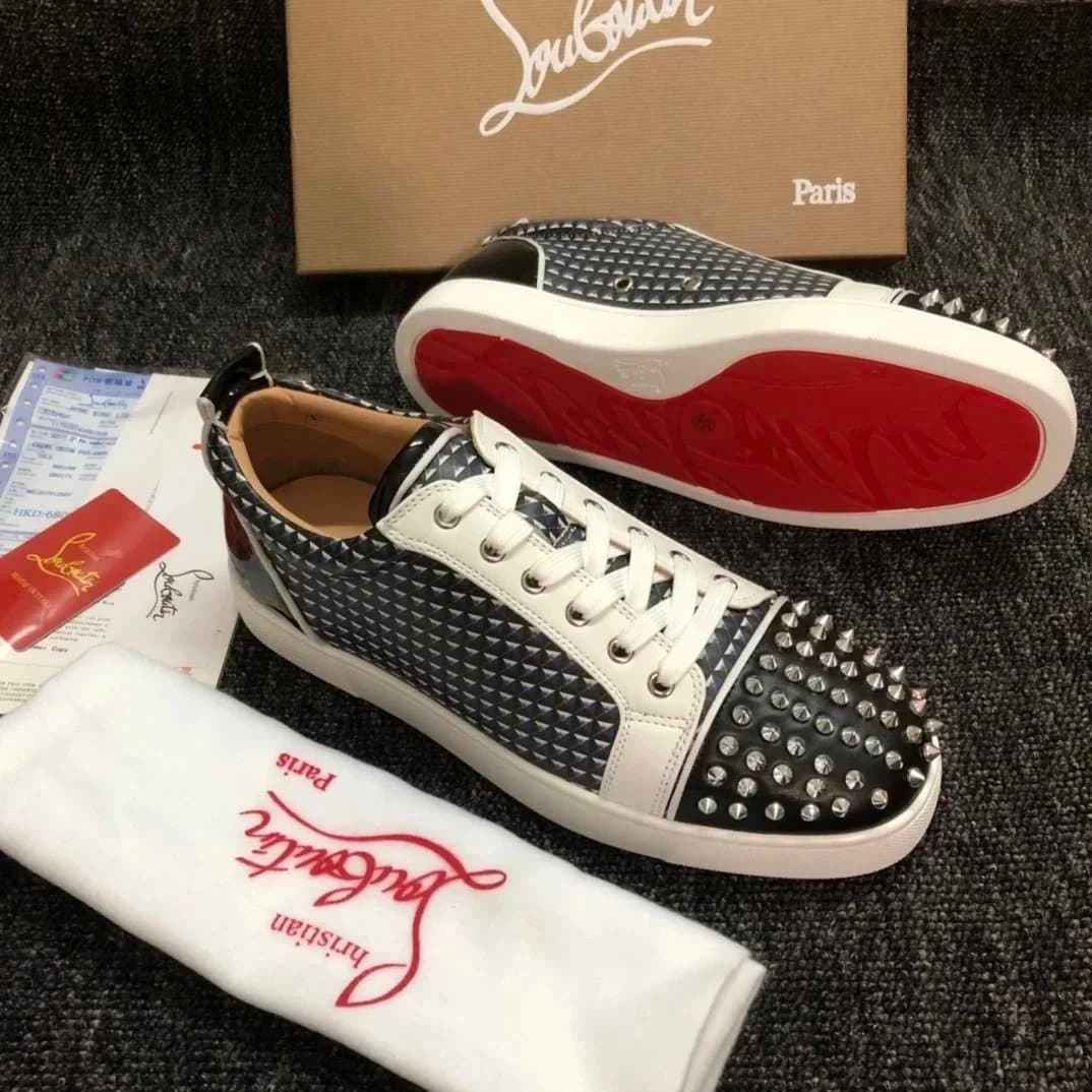Christian Louboutin Louis Spikes Monochrome Red — 32