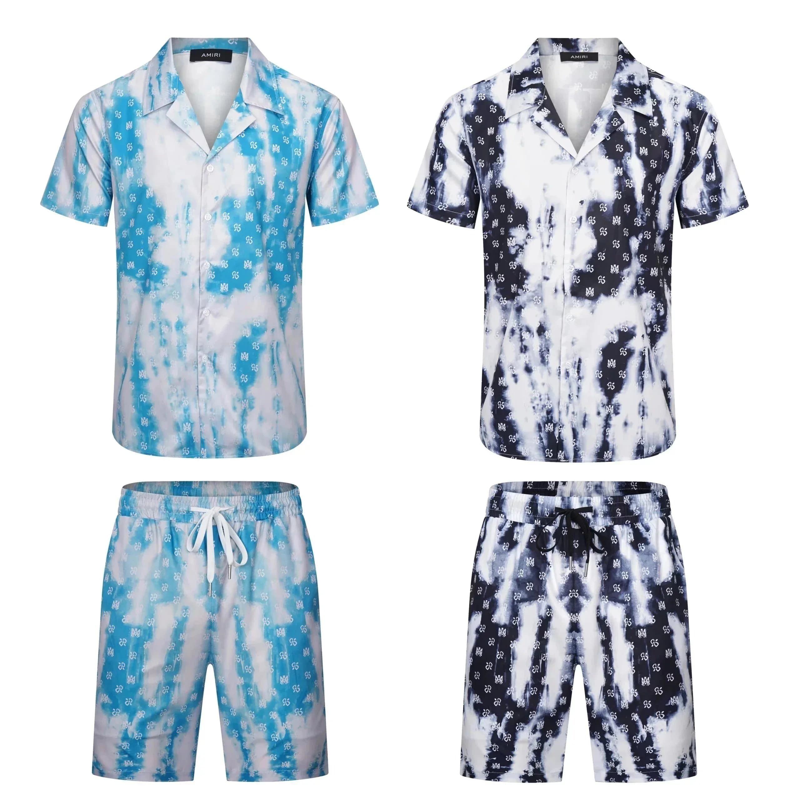 Amiri Camp Shirt Diamond Star Print — 13黑色
