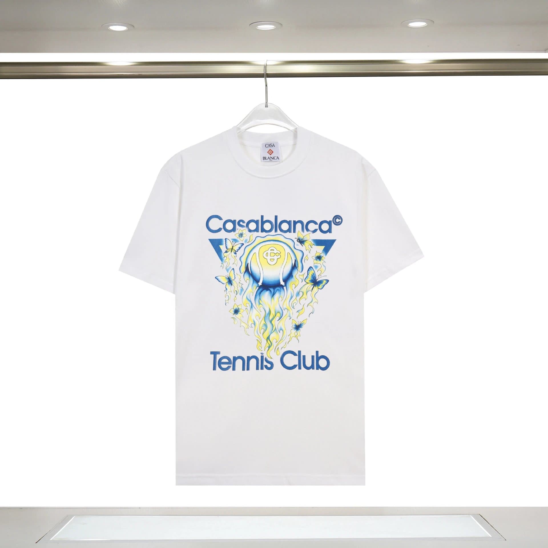 Casablanca Graphic Tee Floral Logo — 938#白色