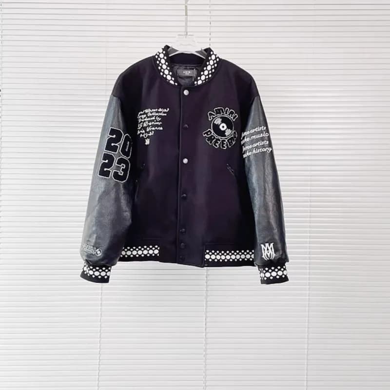 Amiri Varsity Jacket Polka Dot Collar Cuff