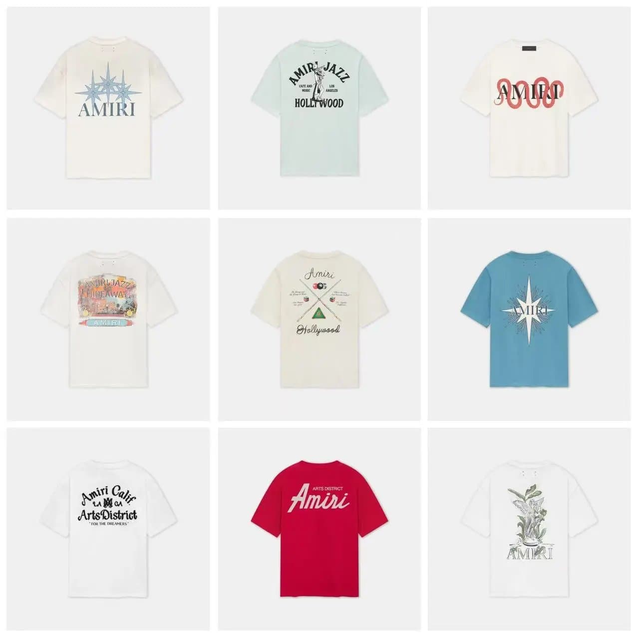 Amiri Graphic Tee Heart Wolf Print — 2045洗水黑