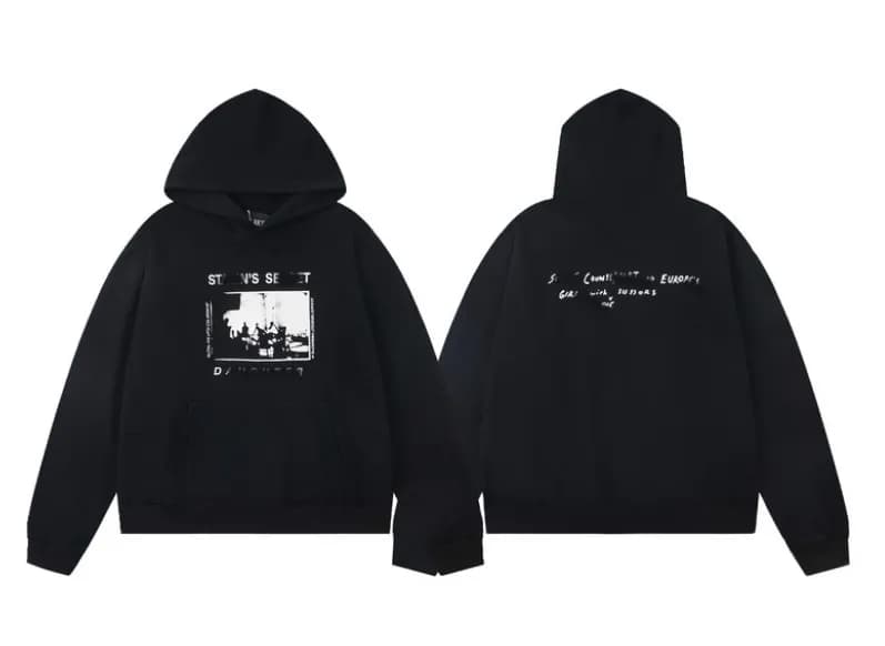 Richard Mille Hooded Sweatshirt Washed Blue Graphic Print — ER846