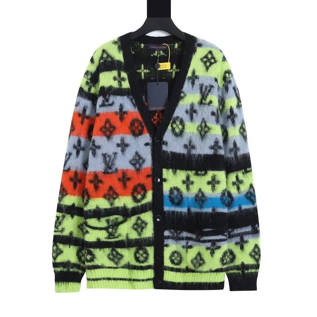 Louis Vuitton Monogram Knit Cardigan Striped Intarsia — LV 13