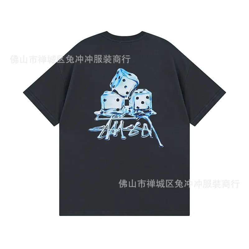 Stüssy Logo Tee Classic Stussy Script — 947 dark gray