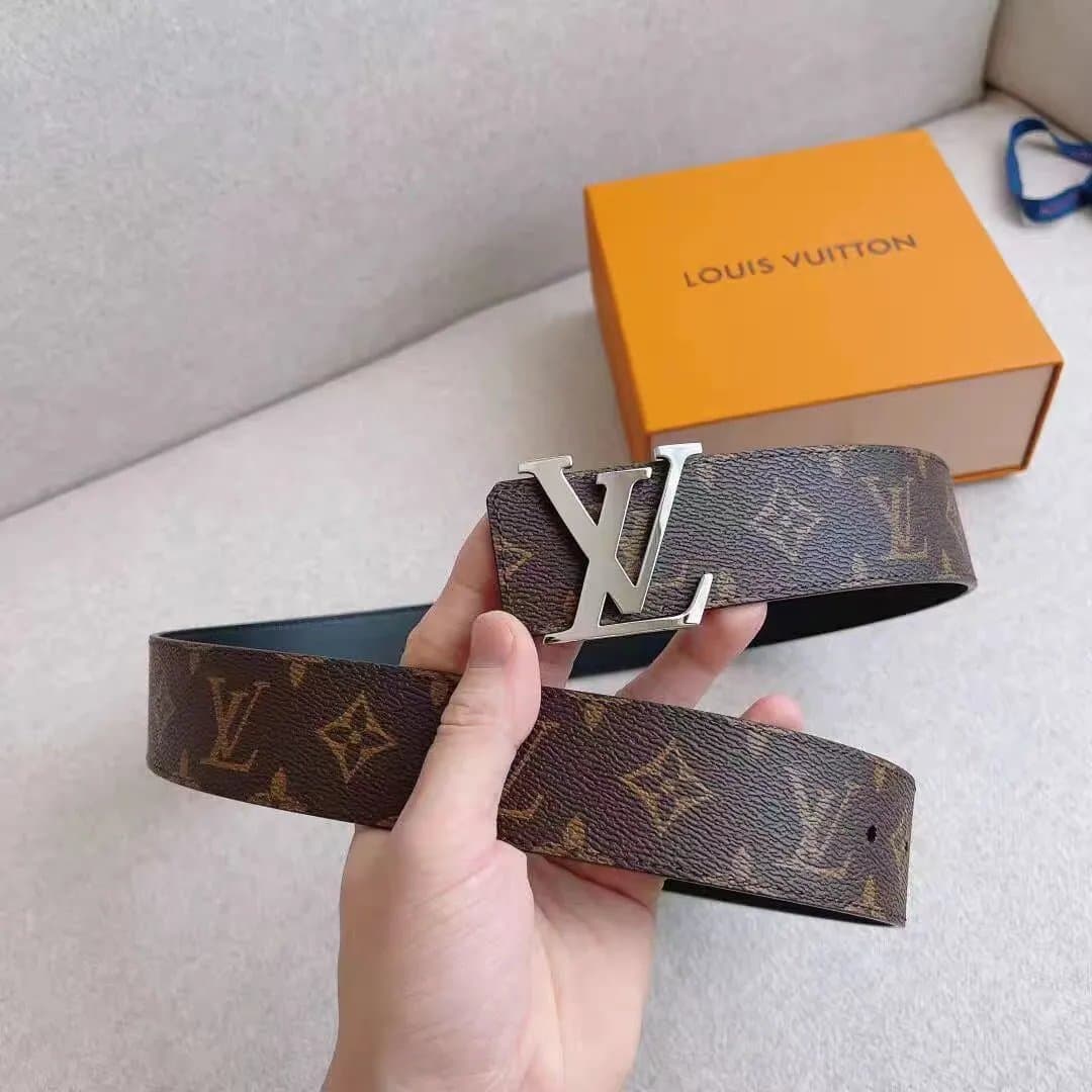 Louis Vuitton LV Belt Monogram Embossed — 咖花银扣【全套礼盒+打孔器】