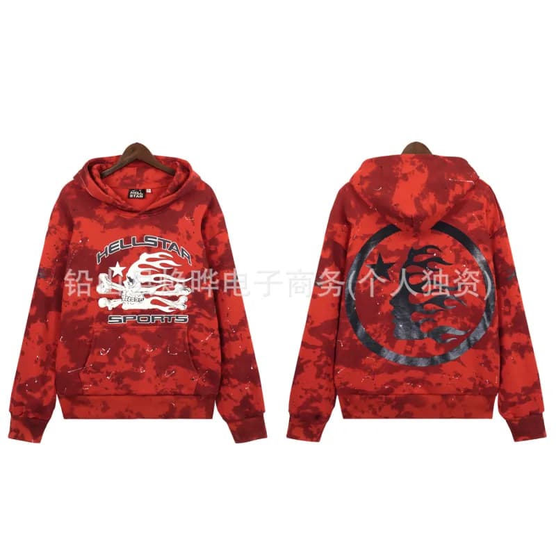 Hellstar Hooded Sweatshirt Flame Moon Graphic — 优质布◆地狱之星05