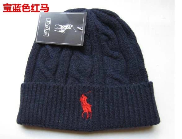 Polo Ralph Lauren Cable Knit Beanie Classic Fit — 041# 宝蓝色绣红马