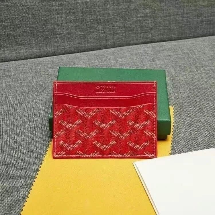 Goyard Bifold Wallet Chevron Pattern — 03红色