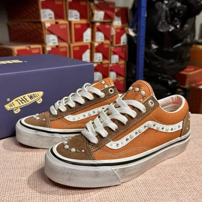 Vans Old Skool Woven Checkered — OTW棕白