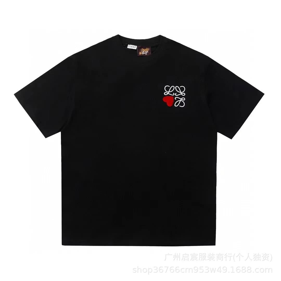 Loewe Logo Patch T-Shirt Blue Anagram Patch — A006绣花黑色