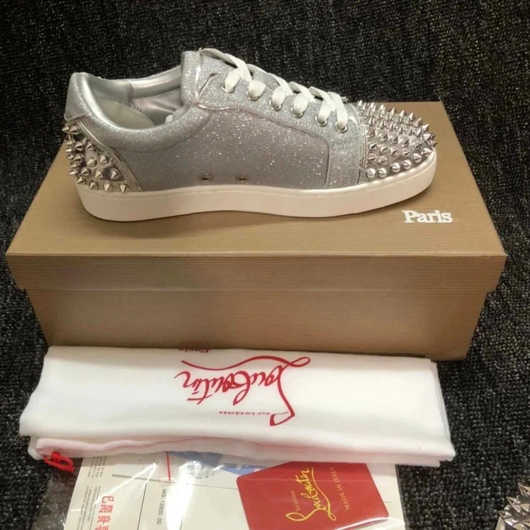 Christian Louboutin Louis Spikes Monochrome Red — 17