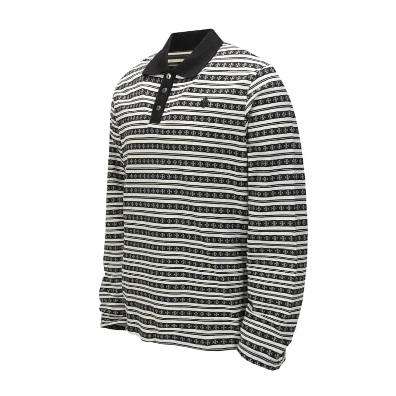 Chrome Hearts Polo Shirt Cross Motif Stripe