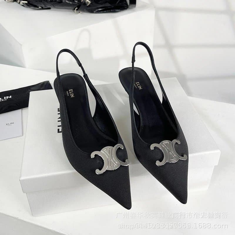 Celine Slingback Heel CC Logo