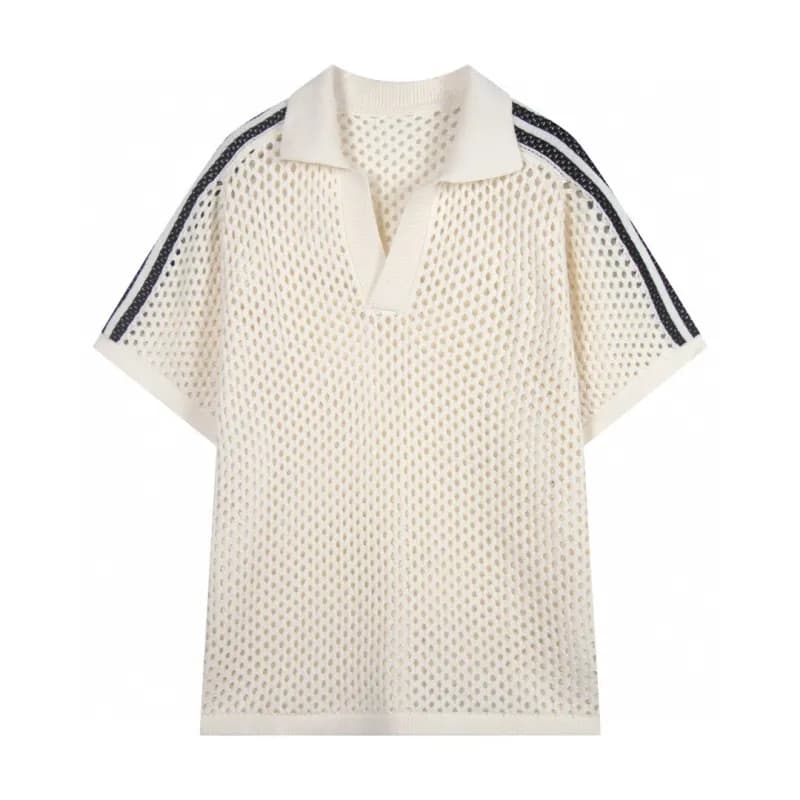 Balenciaga Mesh Polo White Stripe — 4022白