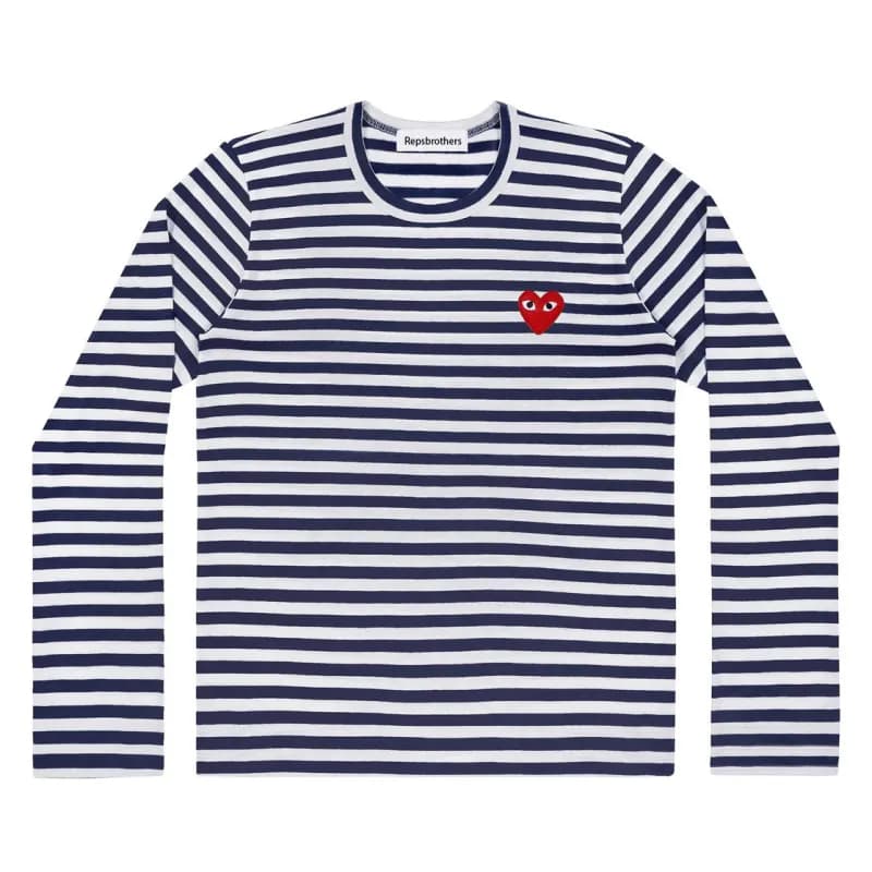 Comme des Garçons Long Sleeve Stripe Tee Red Heart