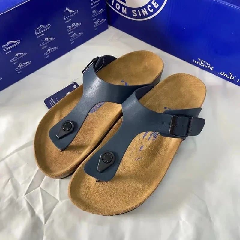 Birkenstock Arizona Olive Suede — 夹脚蓝色