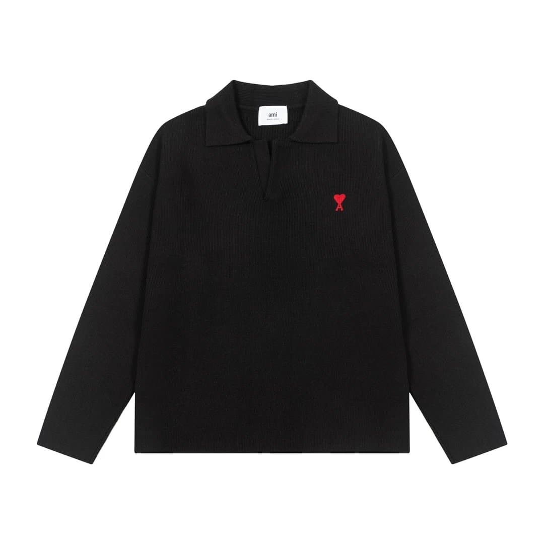 AMI Paris Crewneck Sweater Embroidered Heart — Ami-29