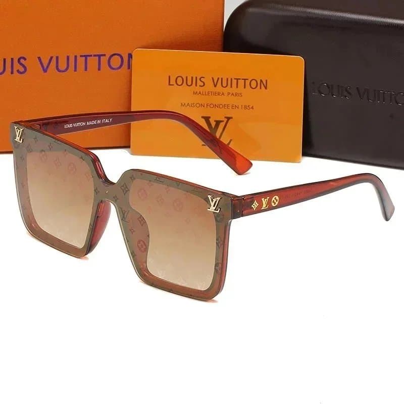 Louis Vuitton Square Sunglasses LV Logo Detail — 0066-5