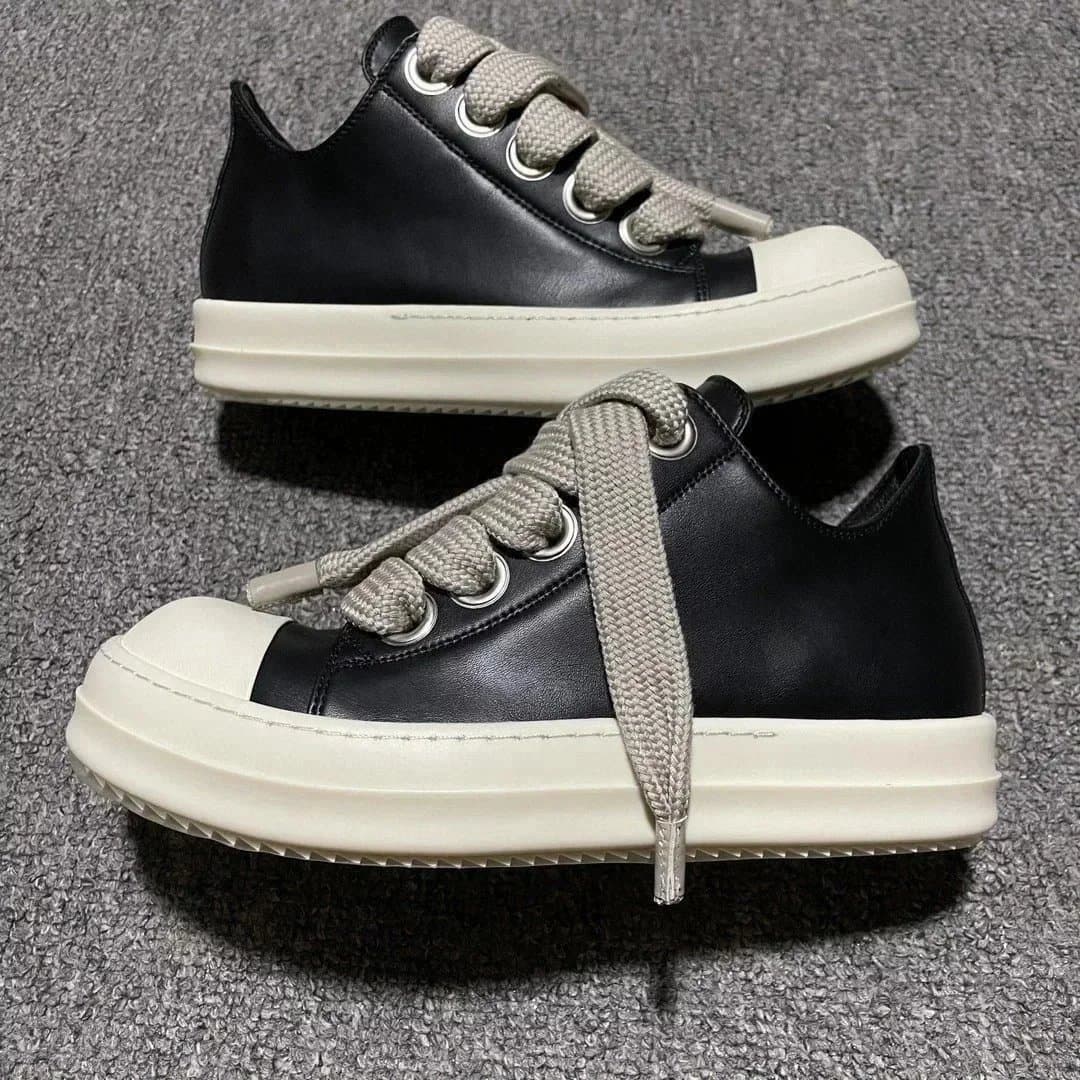 Rick Owens Drkshdw Runner Black/Off-White — RO 粗鞋带