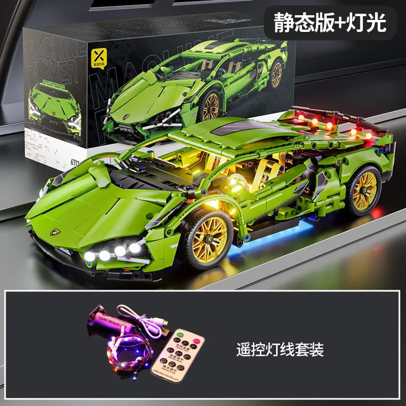 Cyberpunk LAM 1:14 Static Edition — Green bull 1:14 static model + remote control light kit