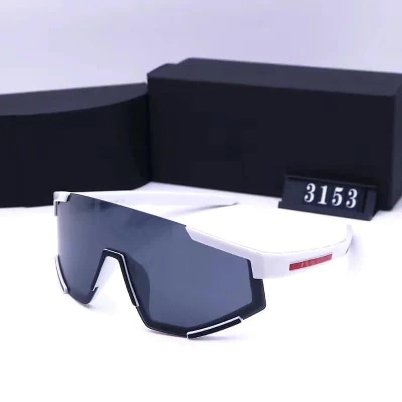 Prada Sport Shield Sunglasses White Frame Silver Mirror Lens — 11