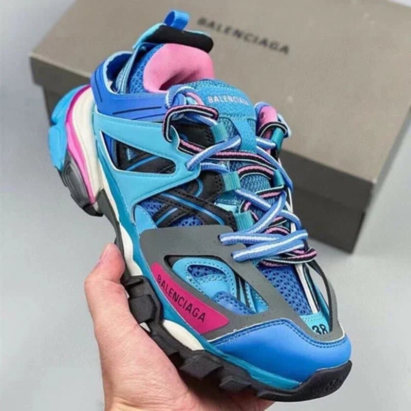 Balenciaga Speed Trainer Maroon Silver — 蓝色