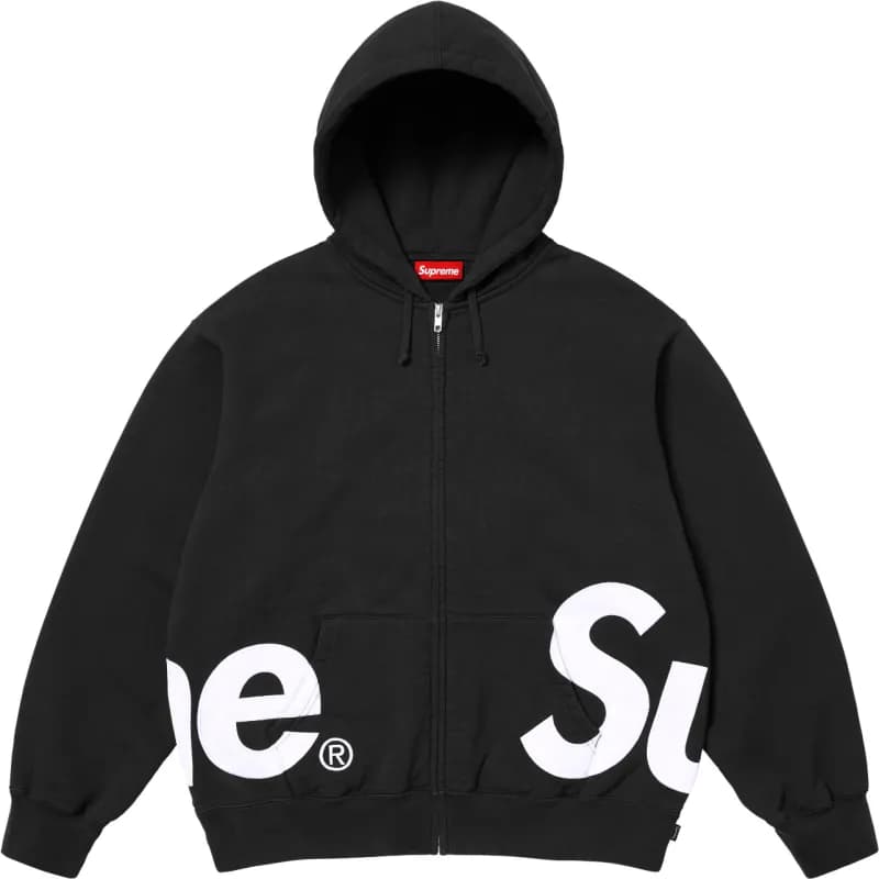 Supreme Zip-Up Hooded Sweatshirt Arch Logo — E594#Black