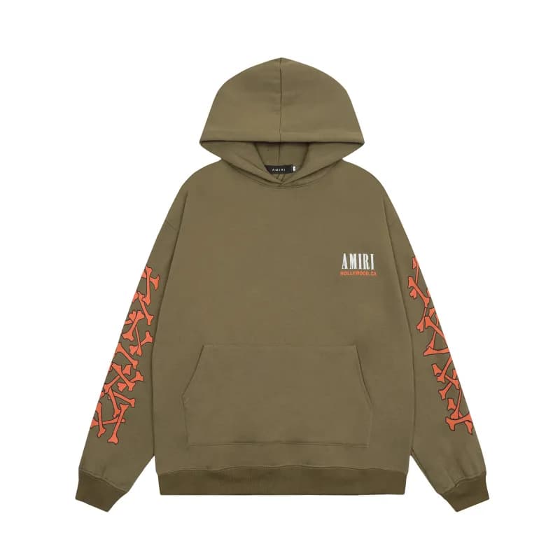 Zip-Up Hoodie Revenge Logo — AM卫衣军绿色