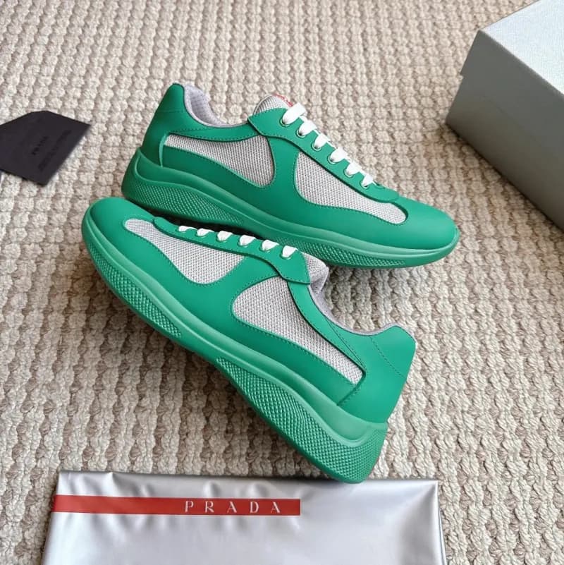 Prada Linea Rossa Sneaker Green and White Mesh