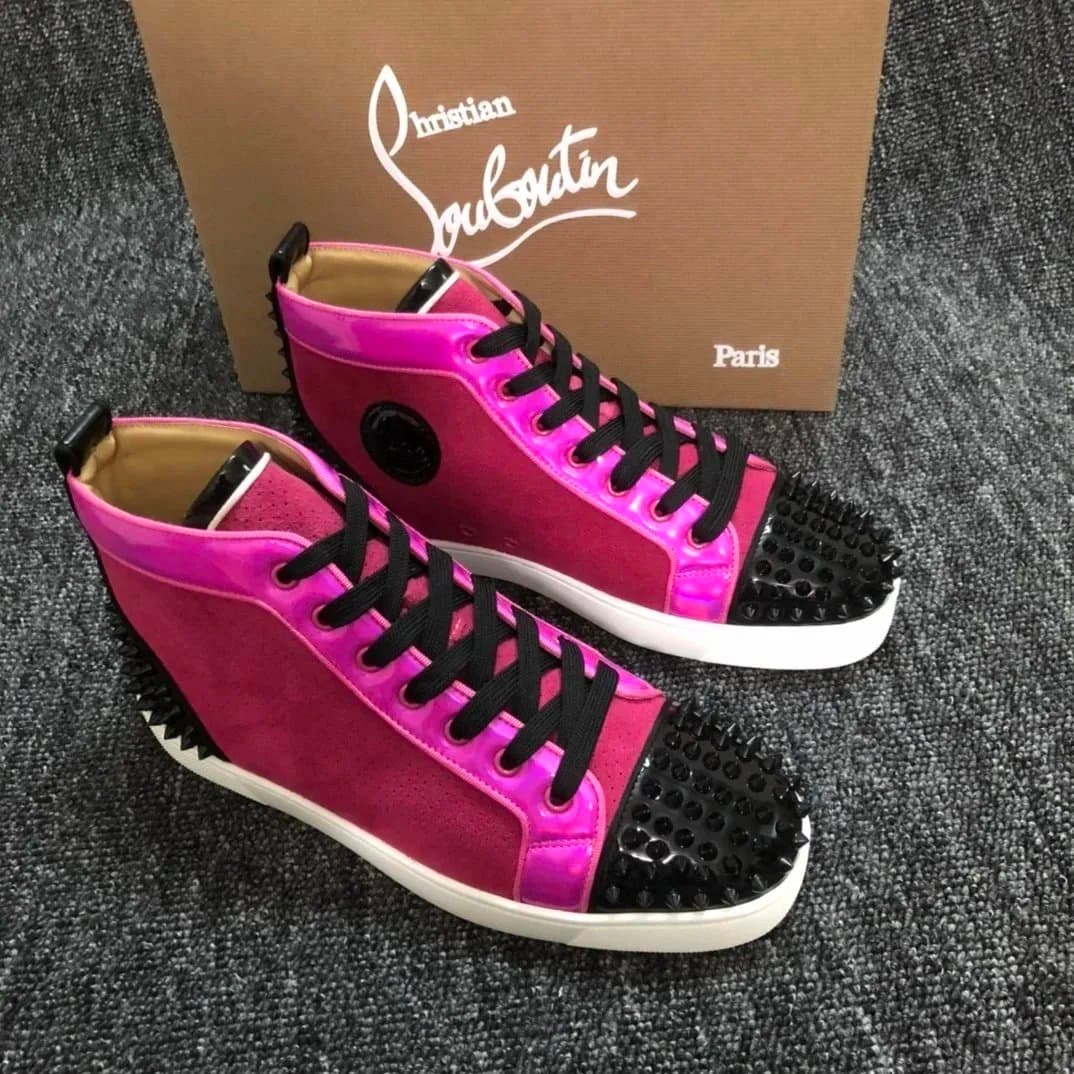 Christian Louboutin Louis Spikes Monochrome Red — 25