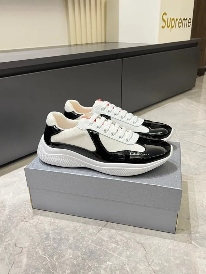 Prada Linea Rossa Sneaker Patent Leather Panel