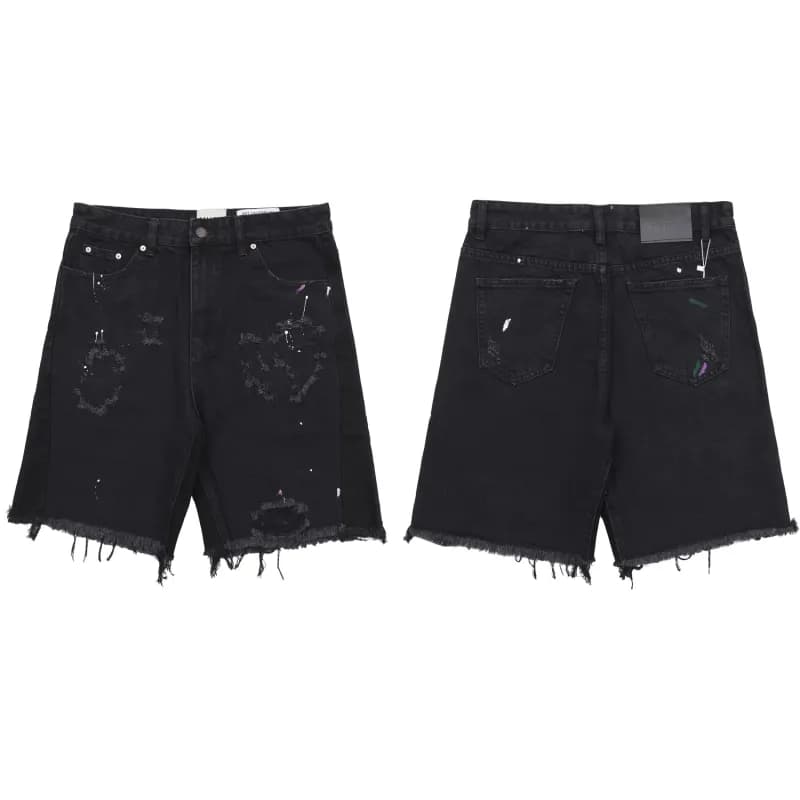 Levi's Distressed Denim Shorts Paint-Splatter