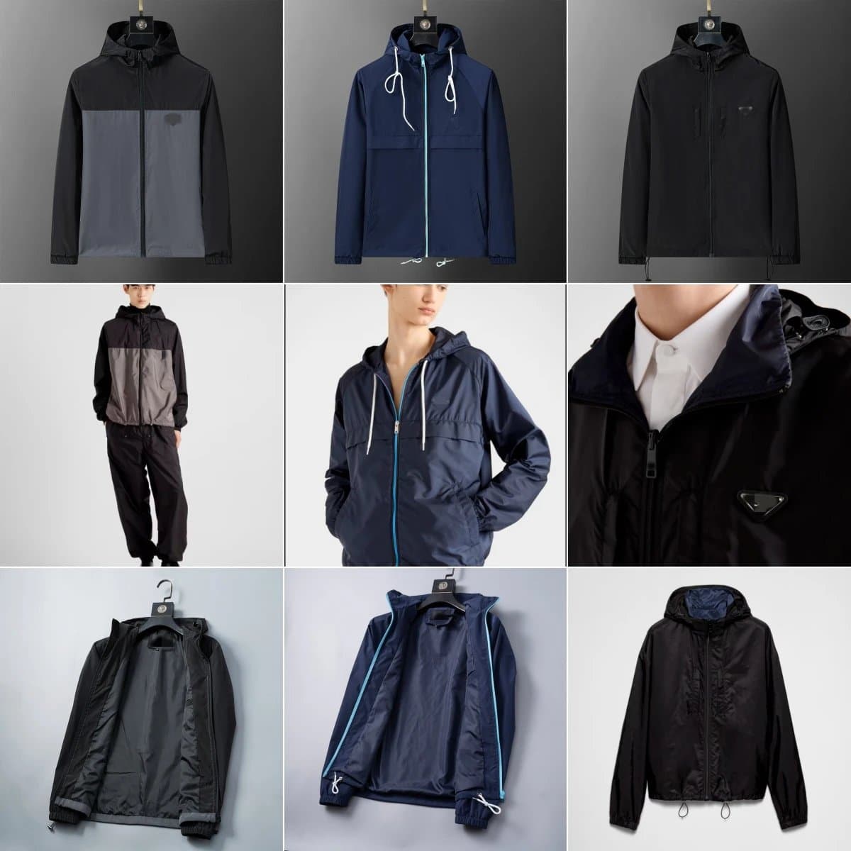 Versace Hooded Windbreaker Jacket Medusa Logo — 56002宝蓝