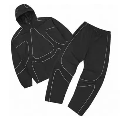 Fear of God Essentials Hoodie and Joggers Set Black with White Stitching