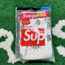 Boxer Briefs Supreme Logo — Banana White 2Pacs Cashew Flower White 2 Pack