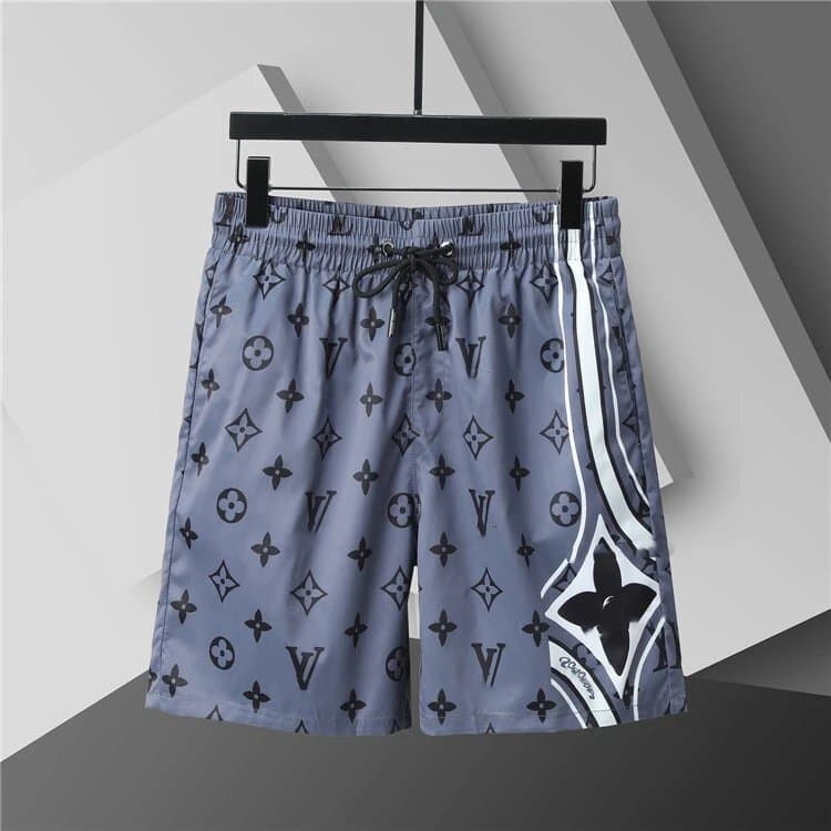 Balenciaga Printed Shorts Abstract Brushstroke — 3855蓝灰