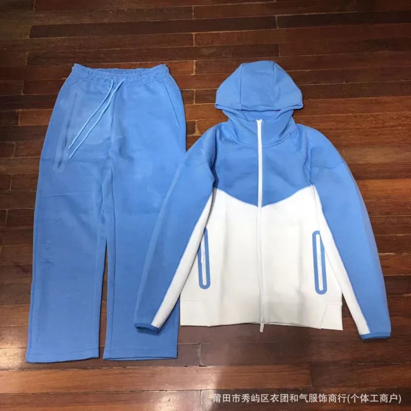 Nike Hoodie and Joggers Set Monochrome Peach — Blue and white