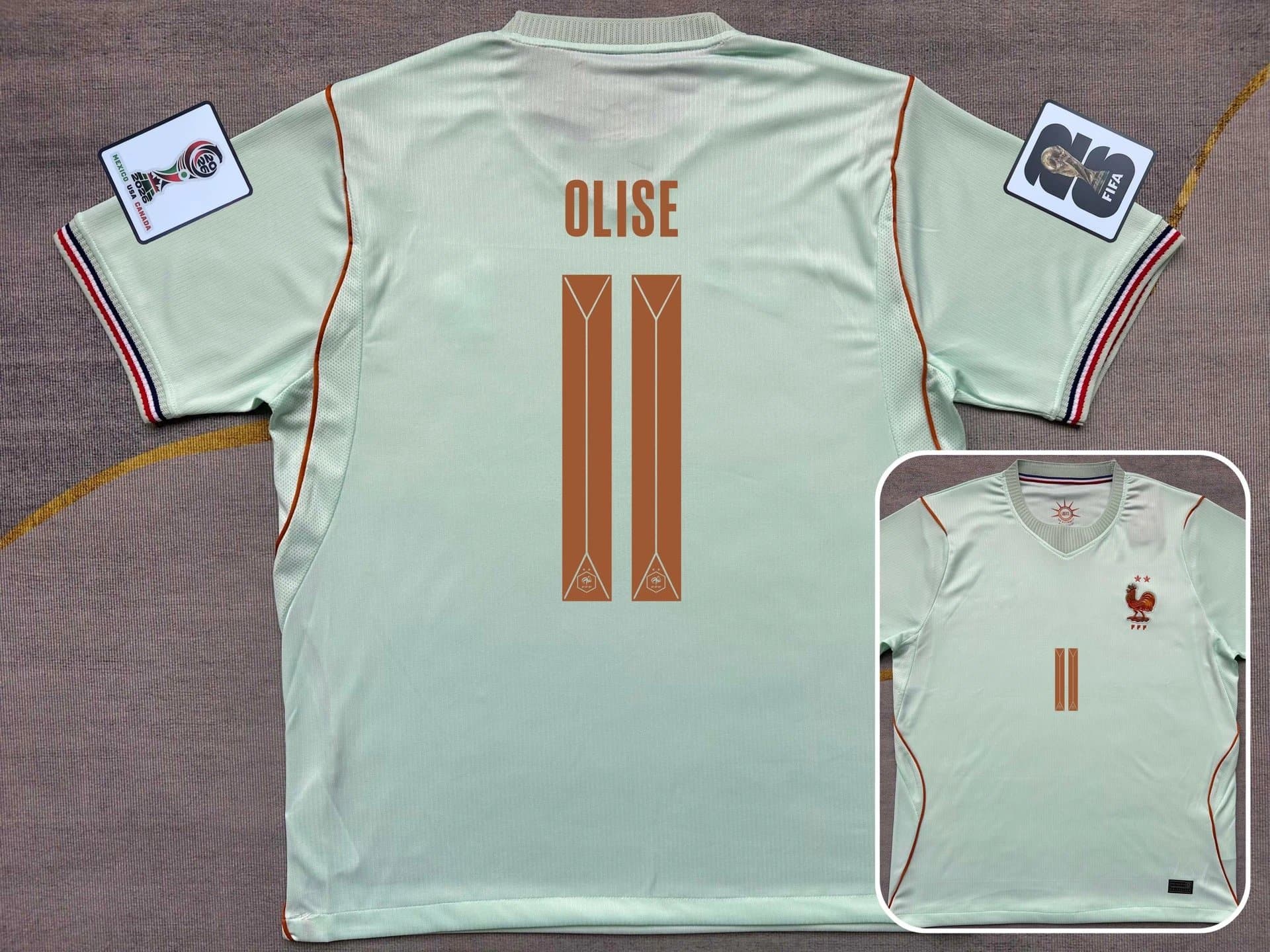 Adidas National Team Jersey Home/Away/Alternate — 2026法国客场OLISE #11+世界杯章