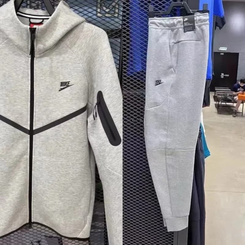 Nike Tech Fleece Hoodie & Joggers Black/Anthracite — 0950+4496 gray