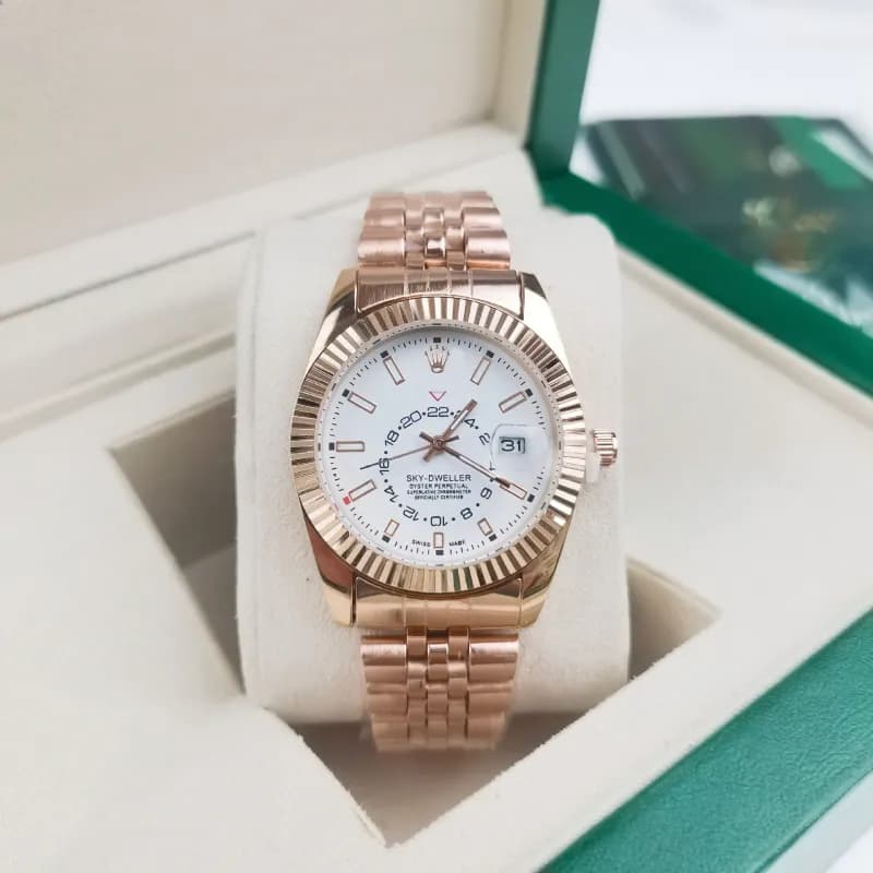 Rolex Sky-Dweller White Dial Rose Gold