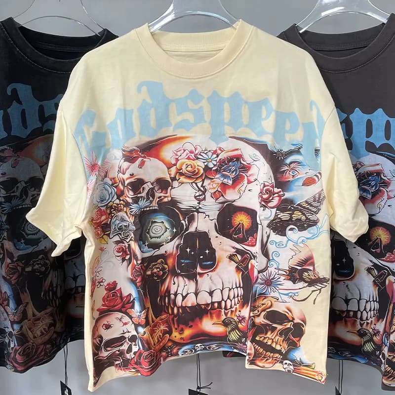 Gallery Dept. Graphic Tee Earth & Skeleton Print — 款式 12 白墨直喷