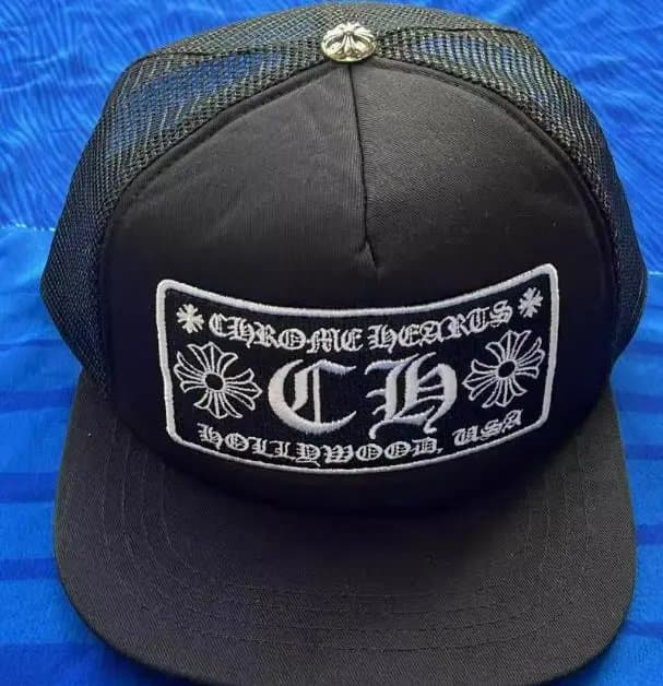 Chrome Hearts Snapback Cap Cross Logo Embroidery — 平c黑(CD黑)