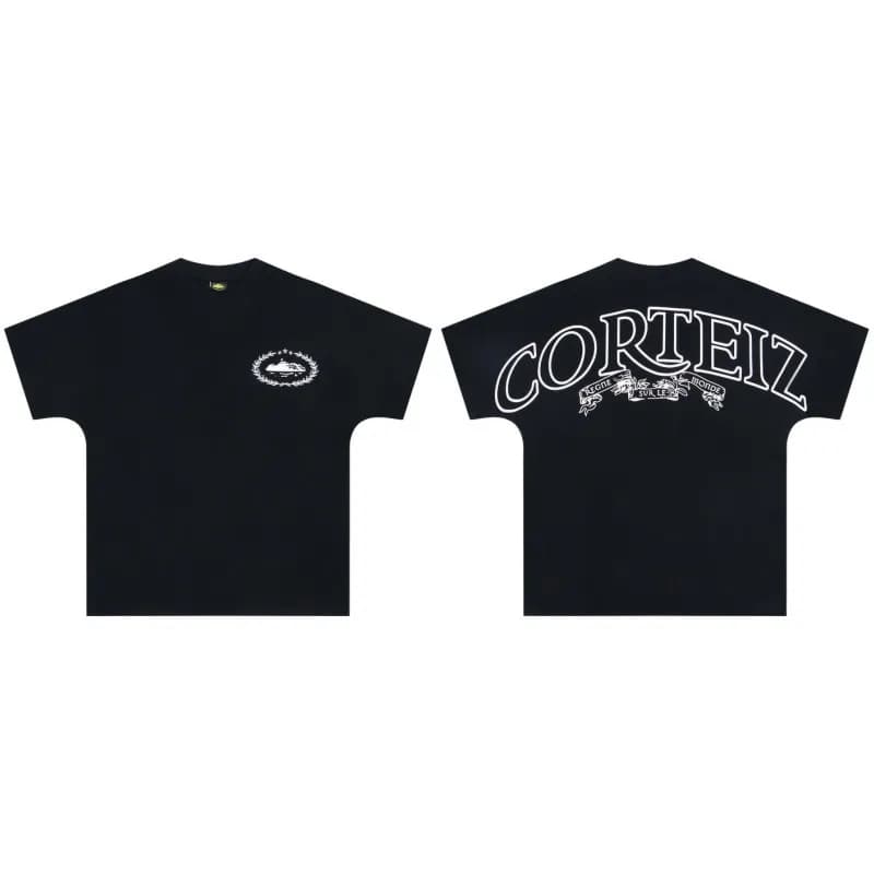 Graphic Tee Corteiz Logo Print — C201黑色