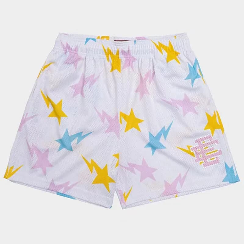 Eric Emanuel Mesh Shorts Lightning Bolt — 深棕色1