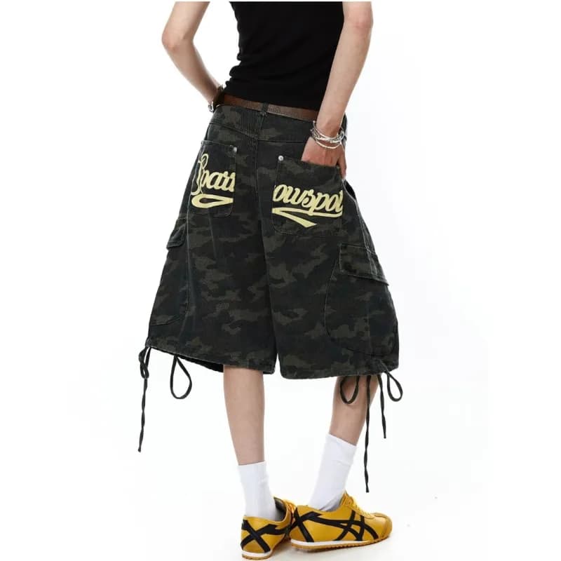 Levi's Distressed Denim Shorts Paint-Splatter Ripped — 迷彩N1661